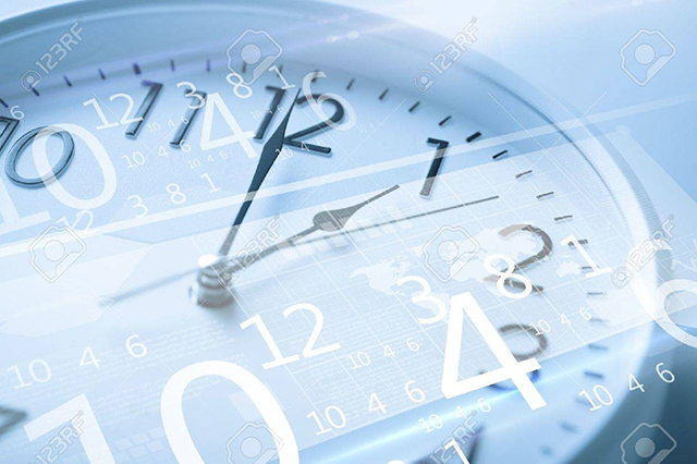 Concept image showing clock face and  overlaid times