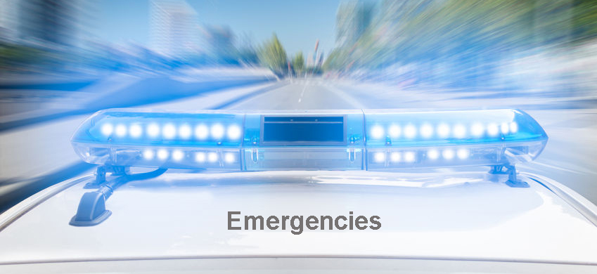 Slide Image of  emergency ambulance flashing blue beacon