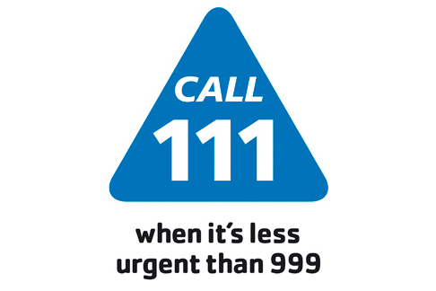 NHS 111 Logo. Ring 111 in cases where children have symptoms of Covid nineteen.