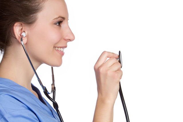 Image of practice nurse holding stethescope.